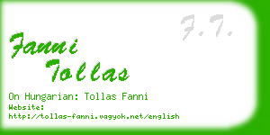 fanni tollas business card